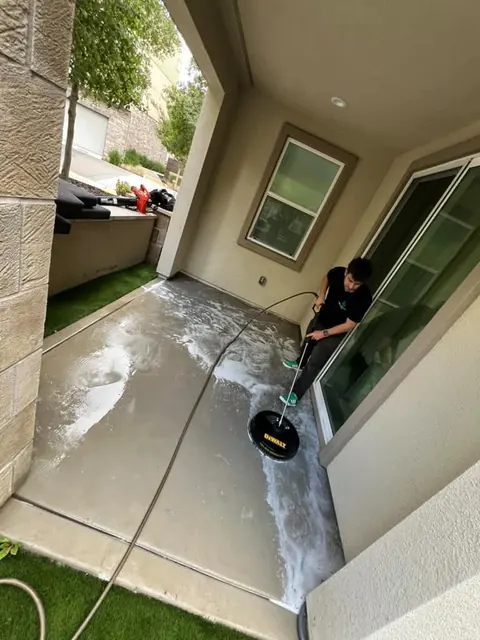 Patio cleaning with a surface cleaner