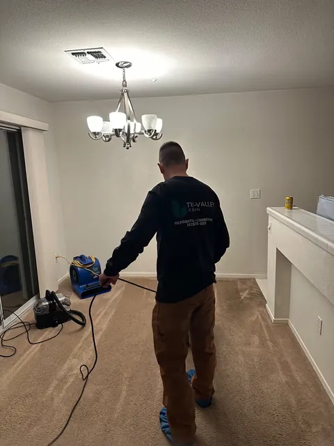 Carpet cleaning a dining room