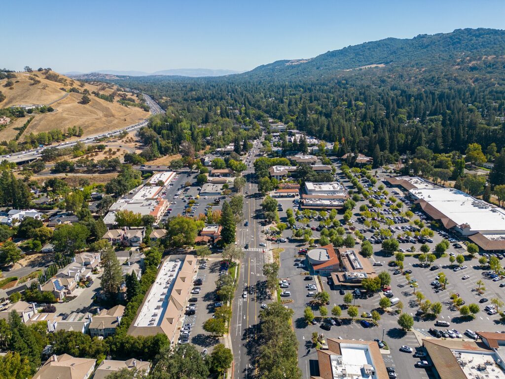 Aerial view of Alamo, CA