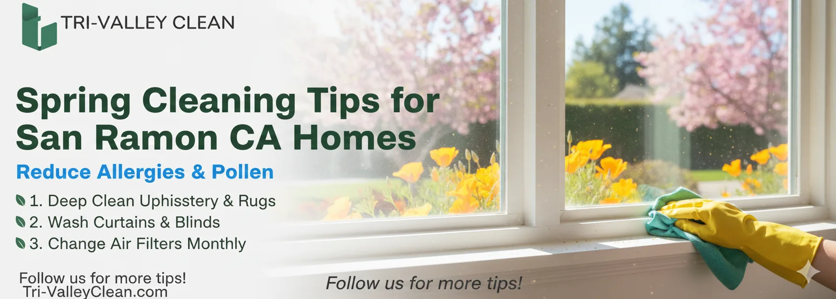 Spring Cleaning Tips for San Ramon CA Homes | Reduce Allergies & Pollen
