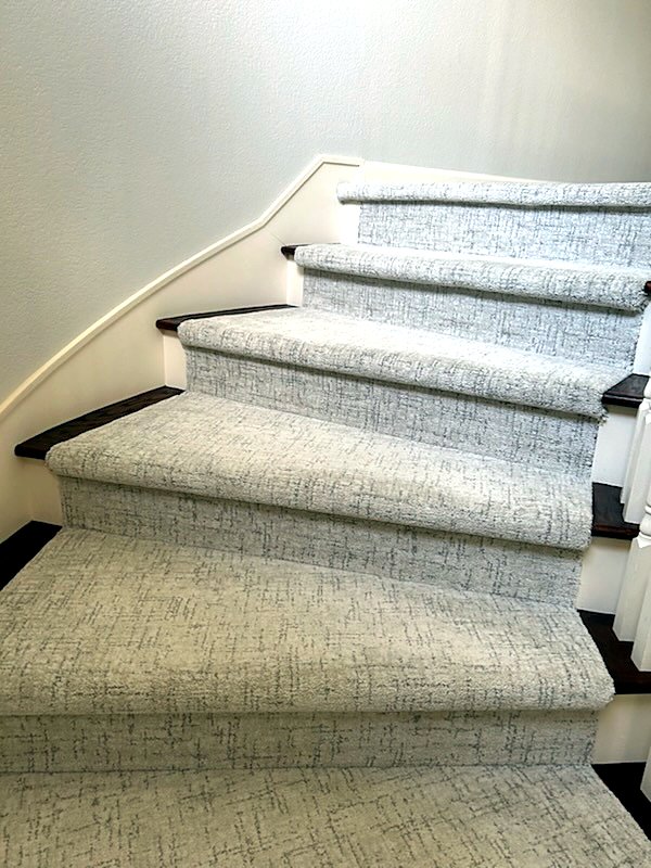 Carpeted stairs after professional cleaning